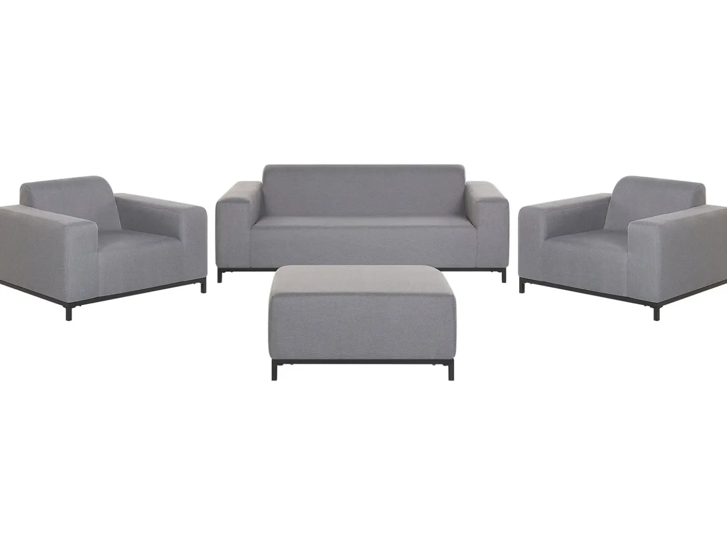 Set da giardino con tavolo 5 posti ROVIGO Grigio