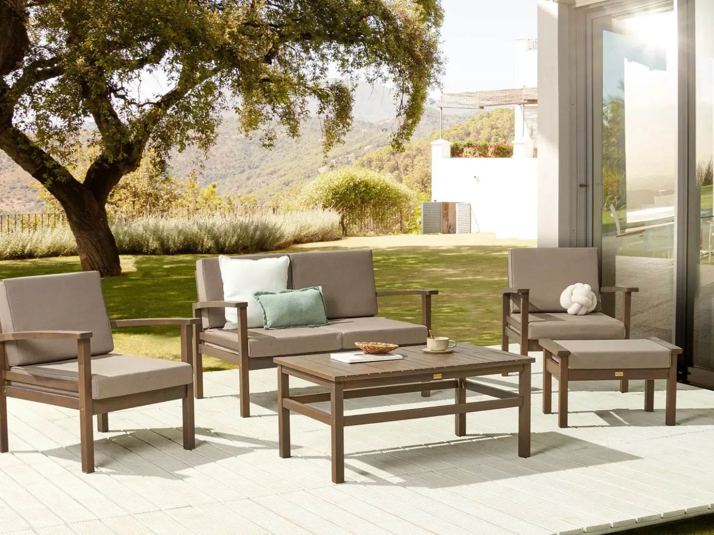 Set da giardino con tavolo 4 posti MANILA Legno d'acacia Marrone scuro