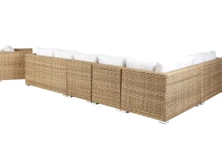 Set da giardino con tavolo 8 posti XXL Lato destro Modulare Rattan sintetico (PE) Marrone chiaro