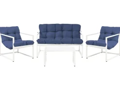 Set da giardino con tavolo 4 posti GARDA Metallo Blu