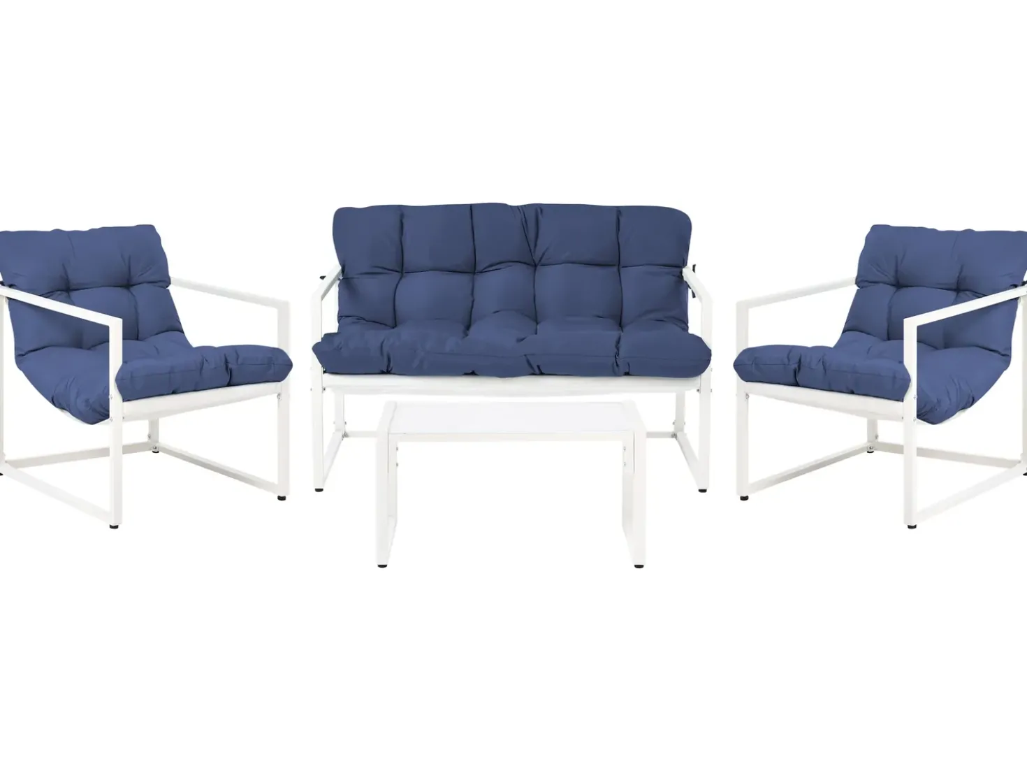Set da giardino con tavolo 4 posti GARDA Metallo Blu