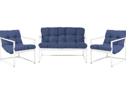 Set da giardino con tavolo 4 posti GARDA Metallo Blu