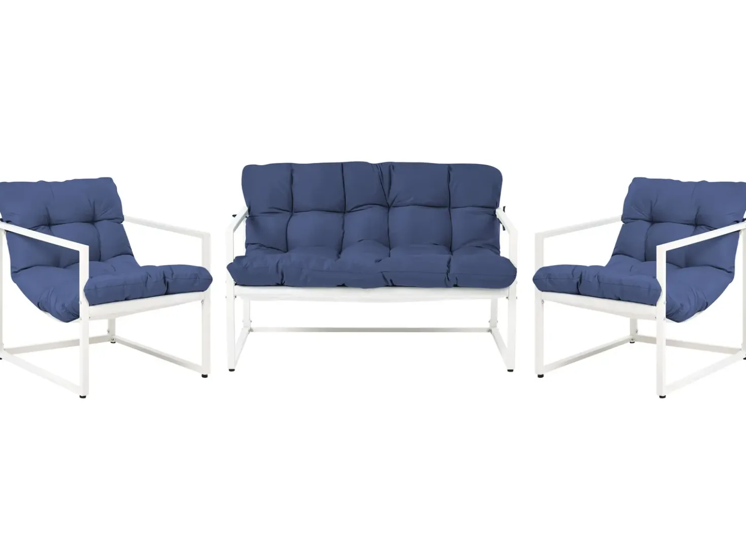 Set da giardino con tavolo 4 posti GARDA Metallo Blu
