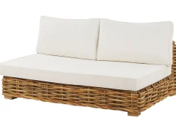 Set da giardino con tavolo 4 posti VARALLO Lato destro Modulare Rattan Naturale