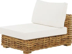 Set da giardino con tavolo 4 posti VARALLO Lato destro Modulare Rattan Naturale