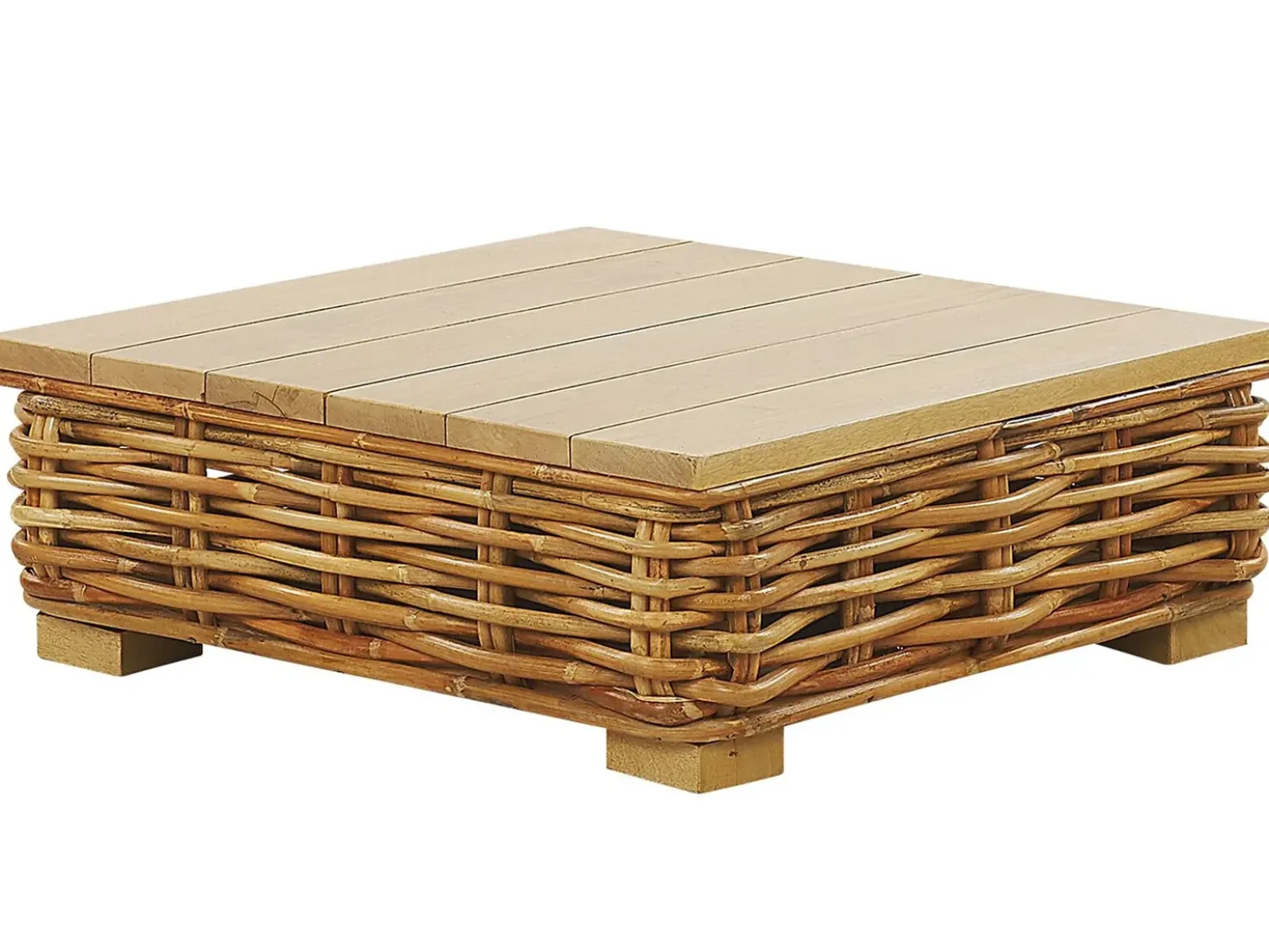 Set da giardino con tavolo 4 posti VARALLO Lato destro Modulare Rattan Naturale