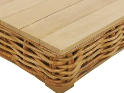Set da giardino con tavolo 4 posti VARALLO Lato destro Modulare Rattan Naturale