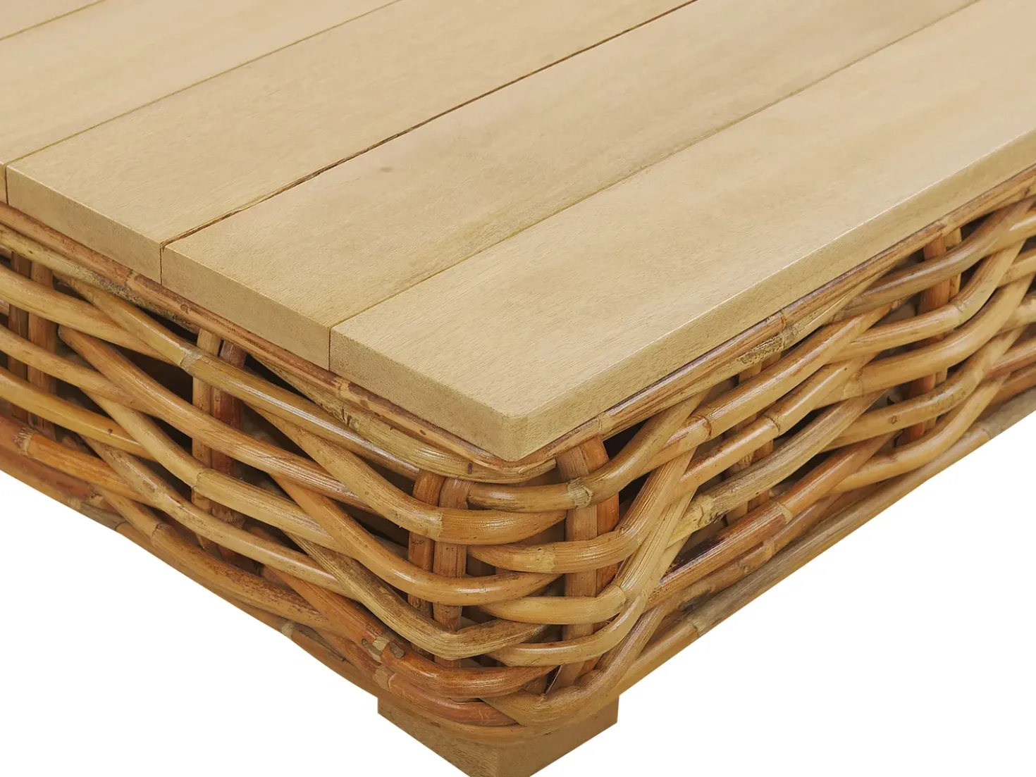 Set da giardino con tavolo 4 posti VARALLO Lato destro Modulare Rattan Naturale