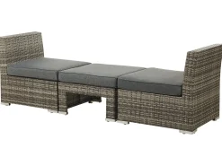 Set da giardino con tavolo 6 posti CORTE Modulare Rattan sintetico (PE) Marrone scuro