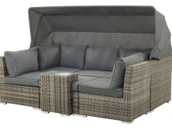 Set da giardino con tavolo 6 posti CORTE Modulare Rattan sintetico (PE) Marrone scuro