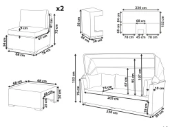 Set da giardino con tavolo 6 posti CORTE Modulare Rattan sintetico (PE) Marrone scuro
