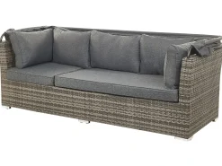 Set da giardino con tavolo 6 posti CORTE Modulare Rattan sintetico (PE) Marrone scuro