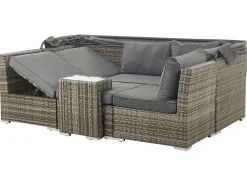 Set da giardino con tavolo 6 posti CORTE Modulare Rattan sintetico (PE) Marrone scuro