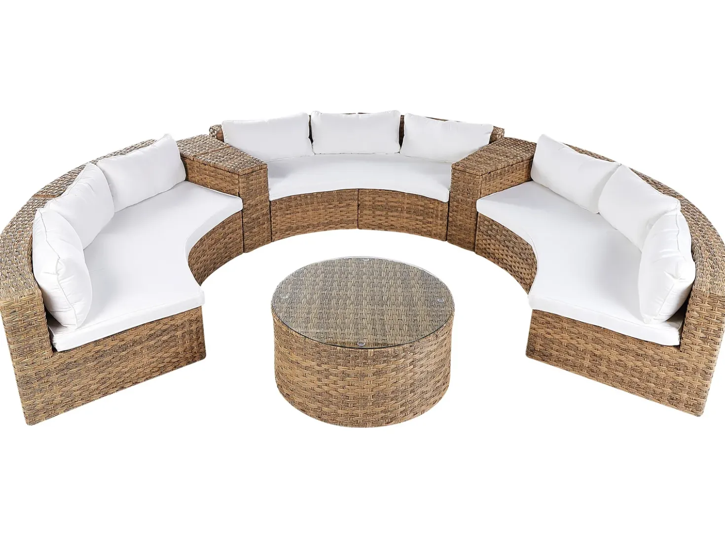 Set da giardino con tavolo 9 posti SEVERO Rattan sintetico (PE) Marrone dorato