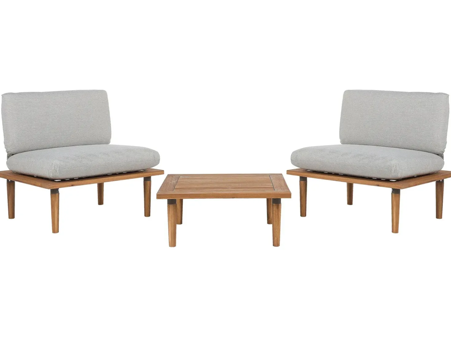 Set da giardino con tavolo 2 posti FRASCATI Modulare Legno di acacia certificato Grigio chiaro