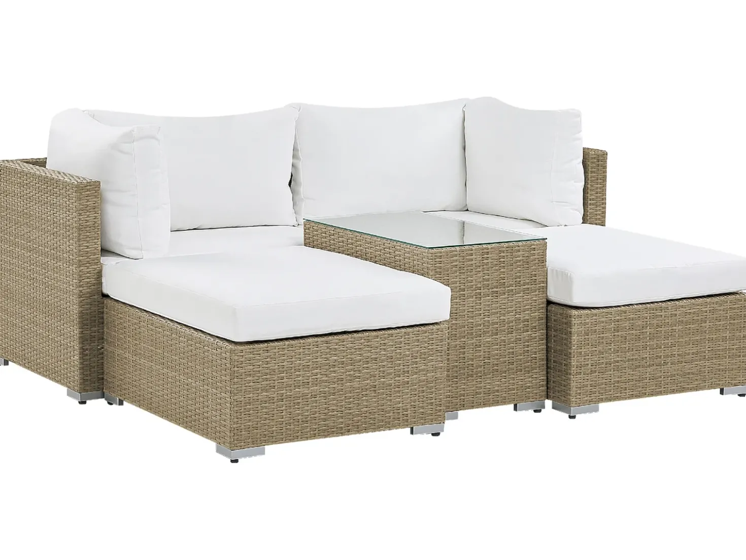 Set da giardino con tavolo 2 posti NOTO Modulare Rattan sintetico (PE) Marrone chiaro