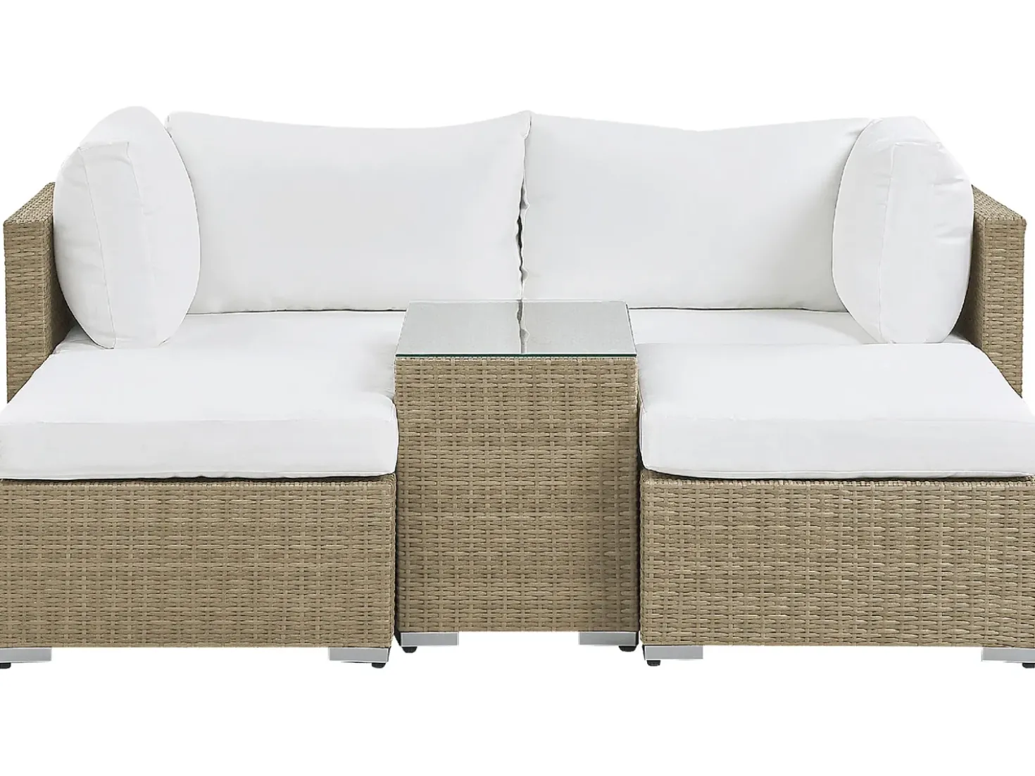Set da giardino con tavolo 2 posti NOTO Modulare Rattan sintetico (PE) Marrone chiaro