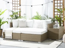 Set da giardino con tavolo 2 posti NOTO Modulare Rattan sintetico (PE) Marrone chiaro