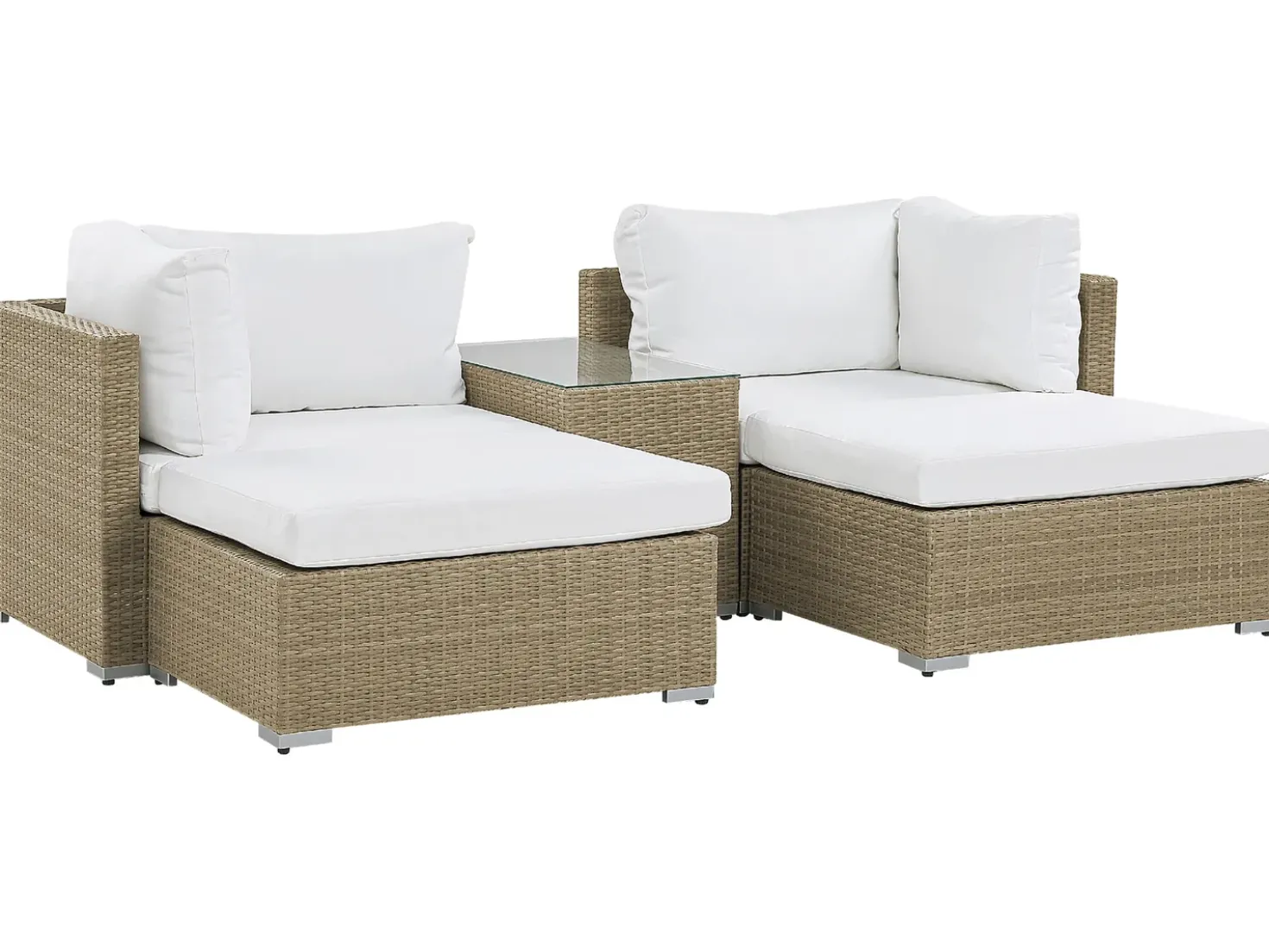 Set da giardino con tavolo 2 posti NOTO Modulare Rattan sintetico (PE) Marrone chiaro