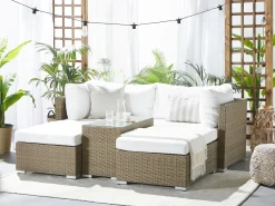 Set da giardino con tavolo 2 posti NOTO Modulare Rattan sintetico (PE) Marrone chiaro