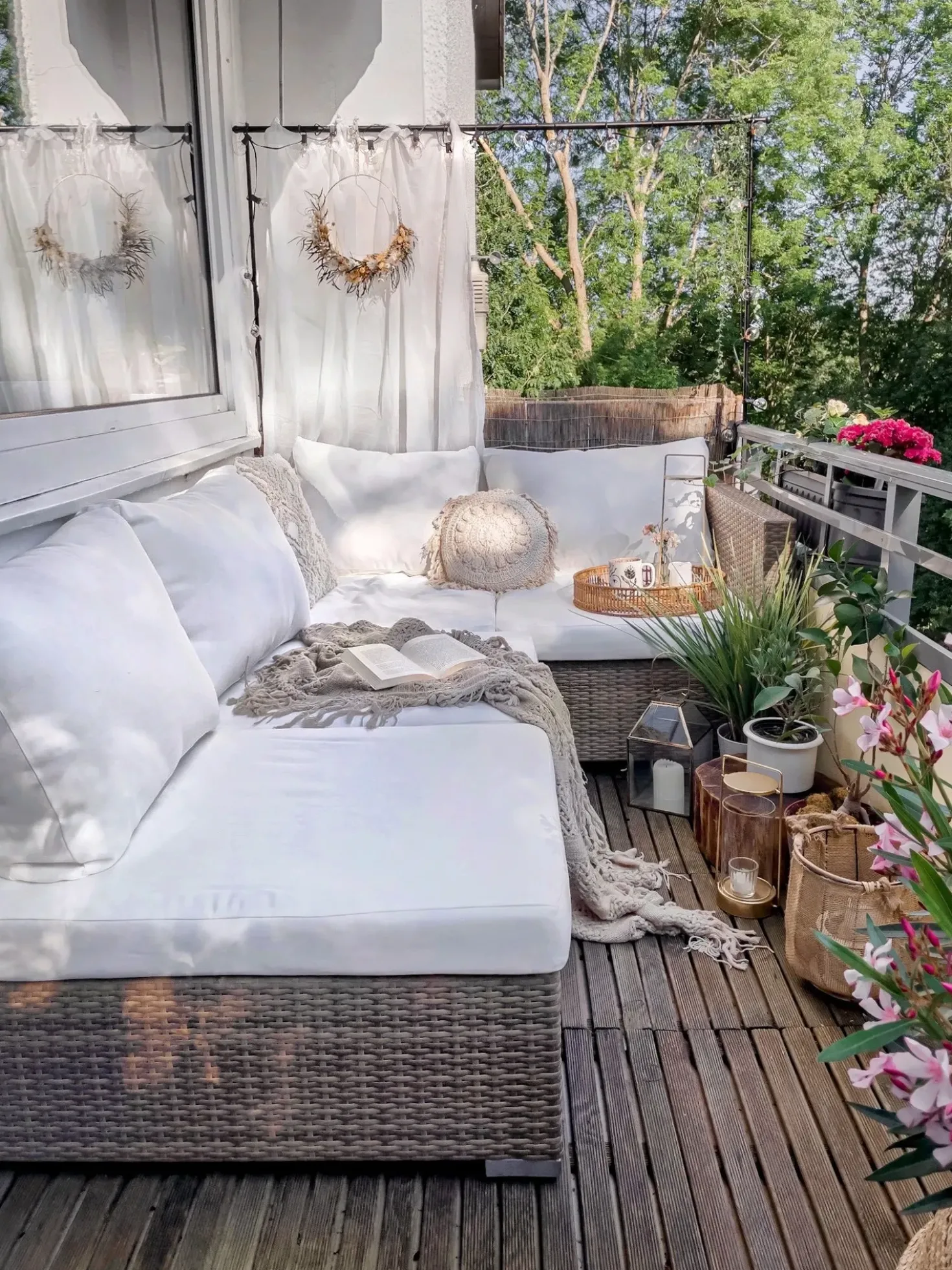 Set da giardino con tavolo 2 posti NOTO Modulare Rattan sintetico (PE) Marrone chiaro