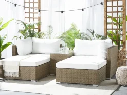 Set da giardino con tavolo 2 posti NOTO Modulare Rattan sintetico (PE) Marrone chiaro