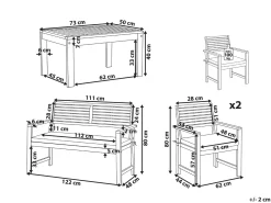 Set da giardino con tavolo 4 posti FIAMES Legno di acacia certificato Grigio