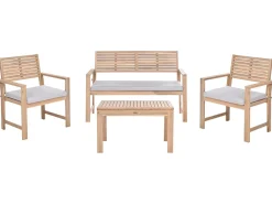 Set da giardino con tavolo 4 posti FIAMES Legno di acacia certificato Grigio