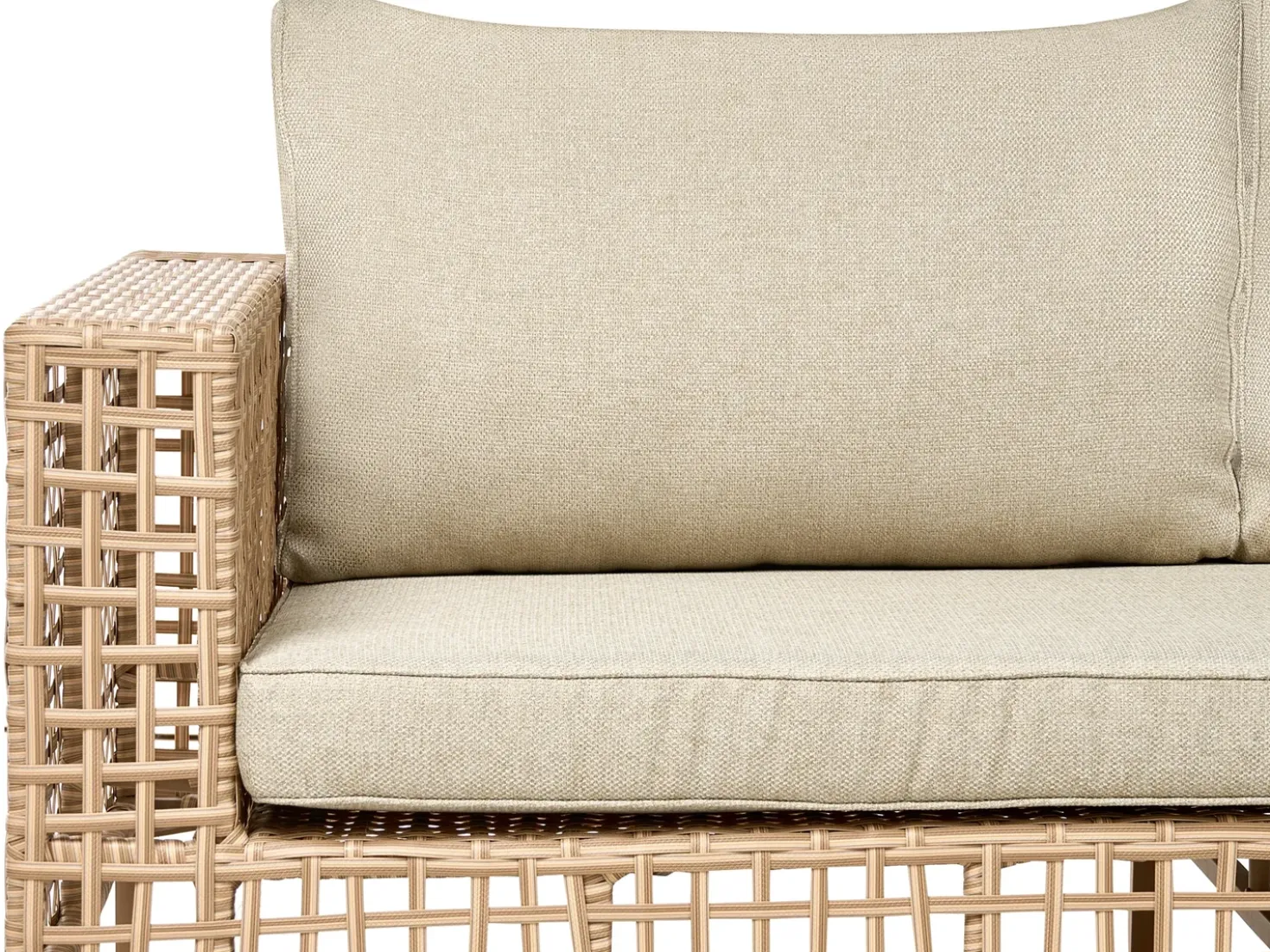 Set da giardino con tavolo 4 posti CALASETTA Lato Sinistro Rattan sintetico (PE) Beige
