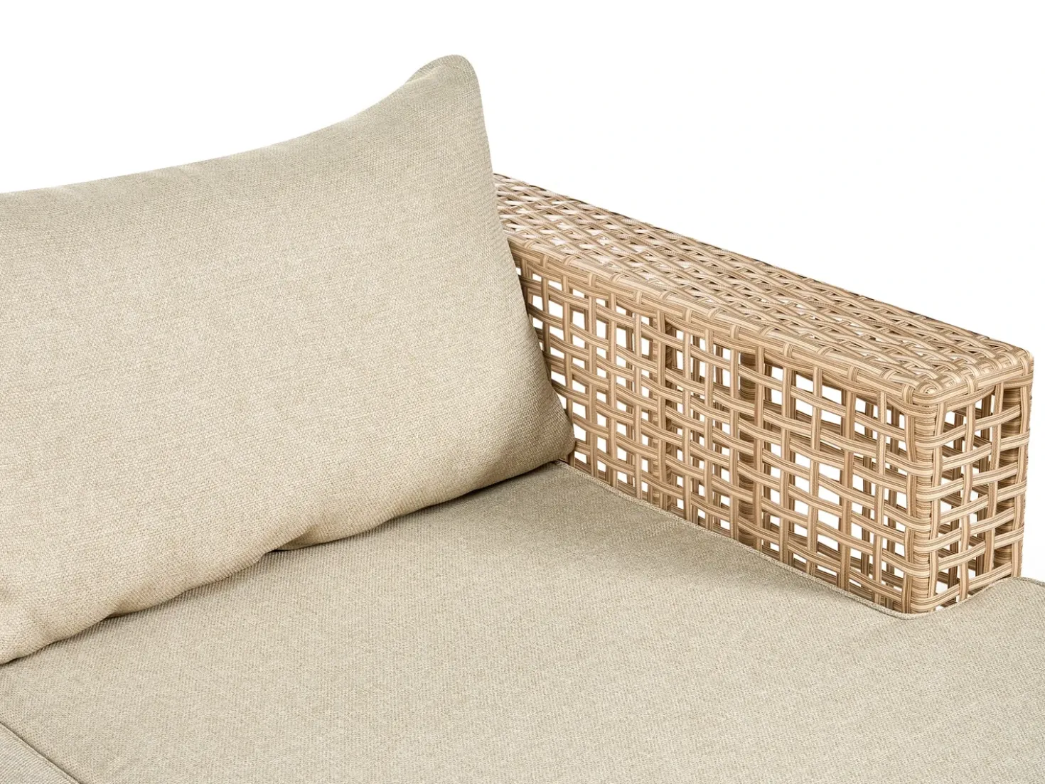 Set da giardino con tavolo 4 posti CALASETTA Lato Sinistro Rattan sintetico (PE) Beige