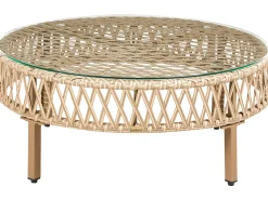 Set da giardino con tavolo 4 posti CALASETTA Lato Sinistro Rattan sintetico (PE) Beige