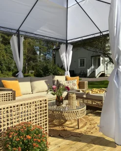 Set da giardino con tavolo 4 posti CALASETTA Lato Sinistro Rattan sintetico (PE) Beige