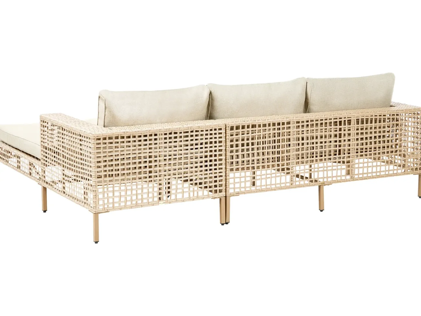 Set da giardino con tavolo 4 posti CALASETTA Lato Sinistro Rattan sintetico (PE) Beige