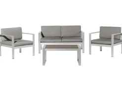 Set da giardino con tavolo 4 posti SALERNO Metallo Grigio scuro