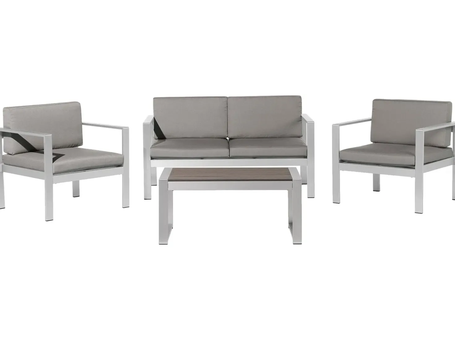 Set da giardino con tavolo 4 posti SALERNO Metallo Grigio scuro
