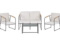 Set da giardino con tavolo 4 posti VEZZANA Metallo Beige chiaro