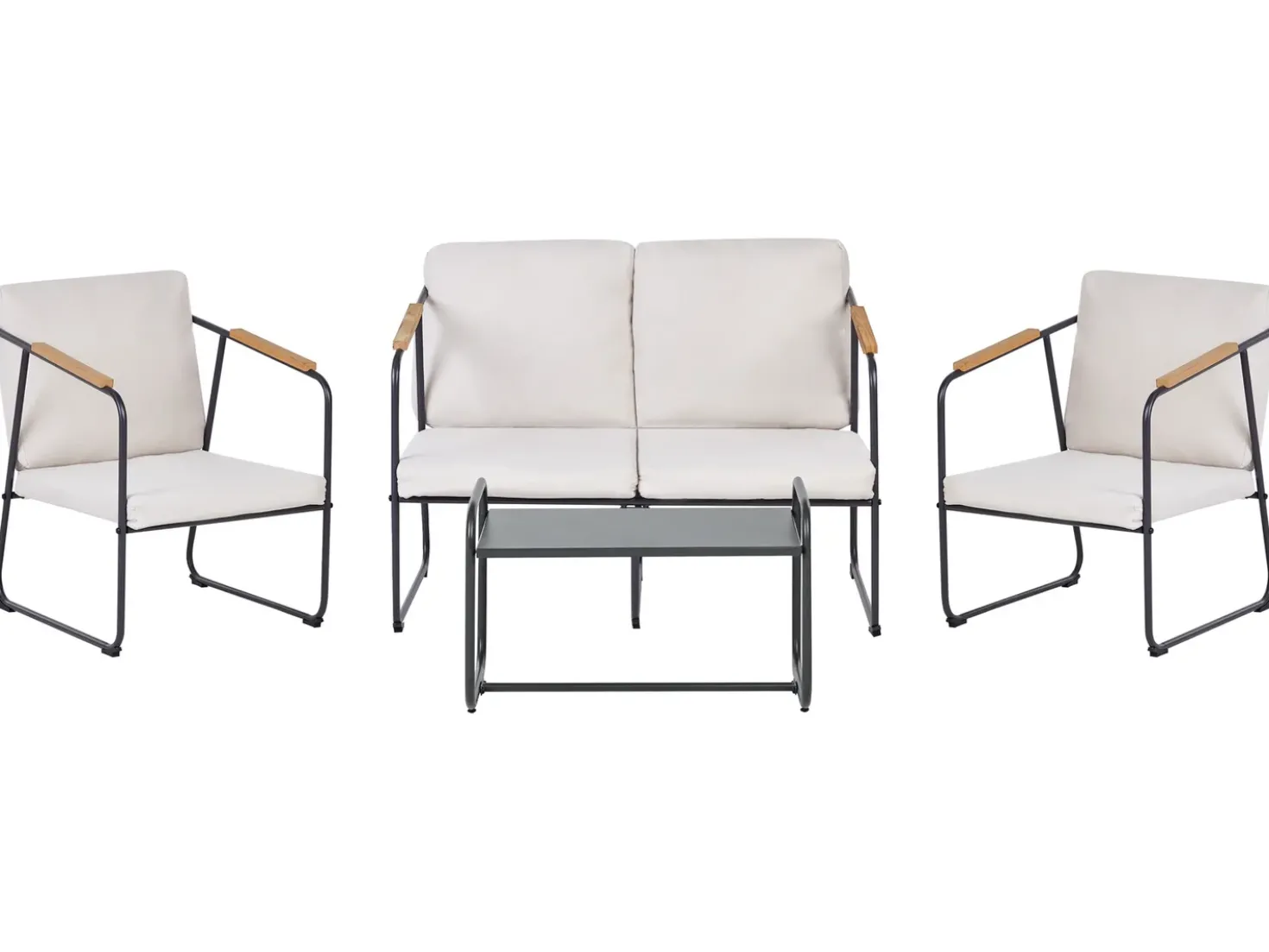 Set da giardino con tavolo 4 posti VEZZANA Metallo Beige chiaro