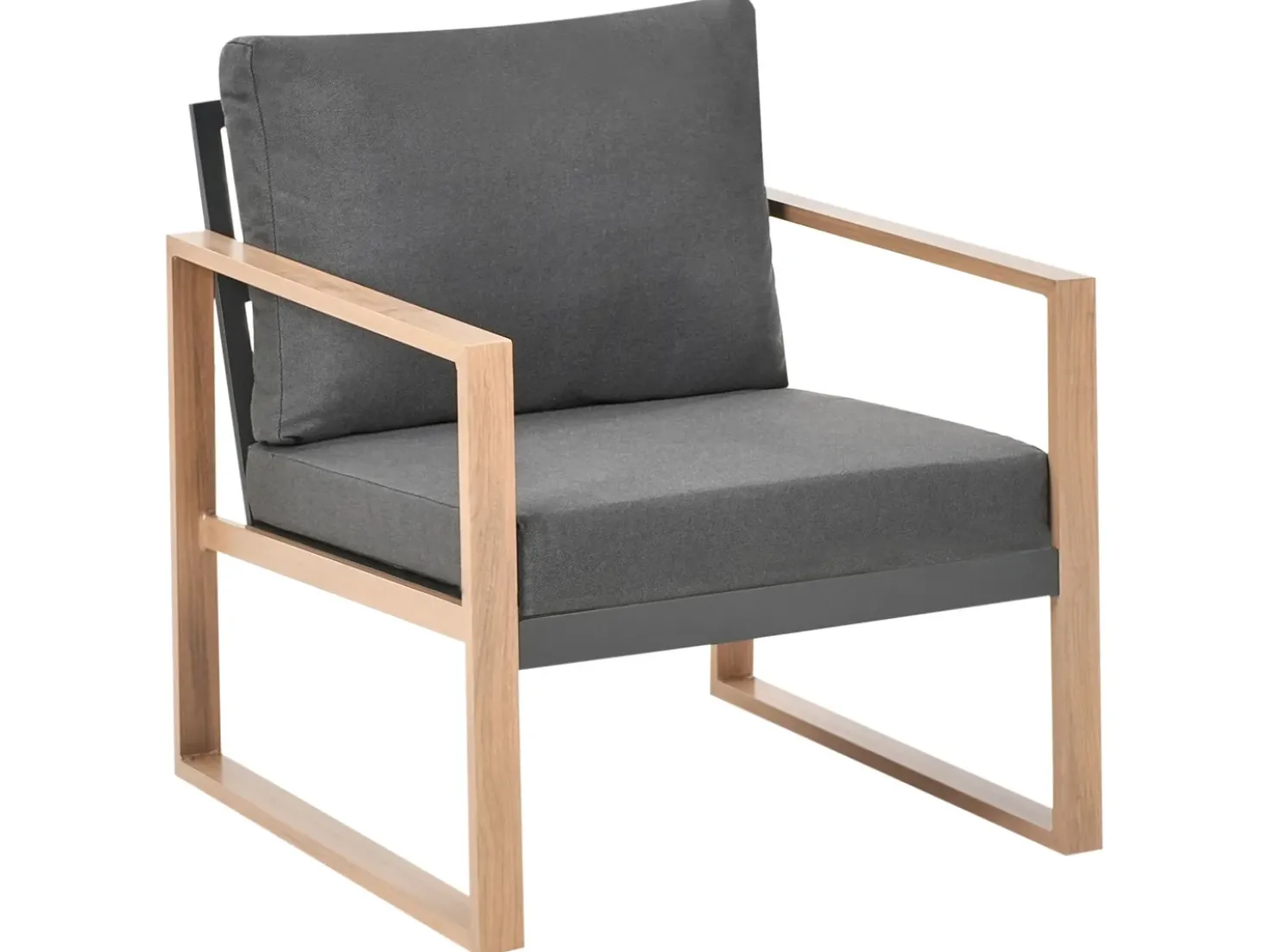 Set da giardino con tavolo 5 posti GELSO Metallo Grigio scuro