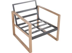 Set da giardino con tavolo 5 posti GELSO Metallo Grigio scuro