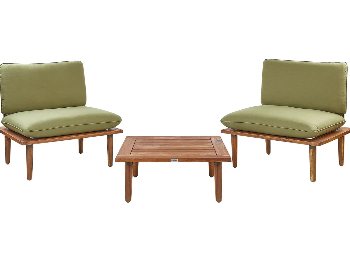 Set da giardino con tavolo 2 posti FRASCATI Modulare Legno di acacia certificato Verde oliva