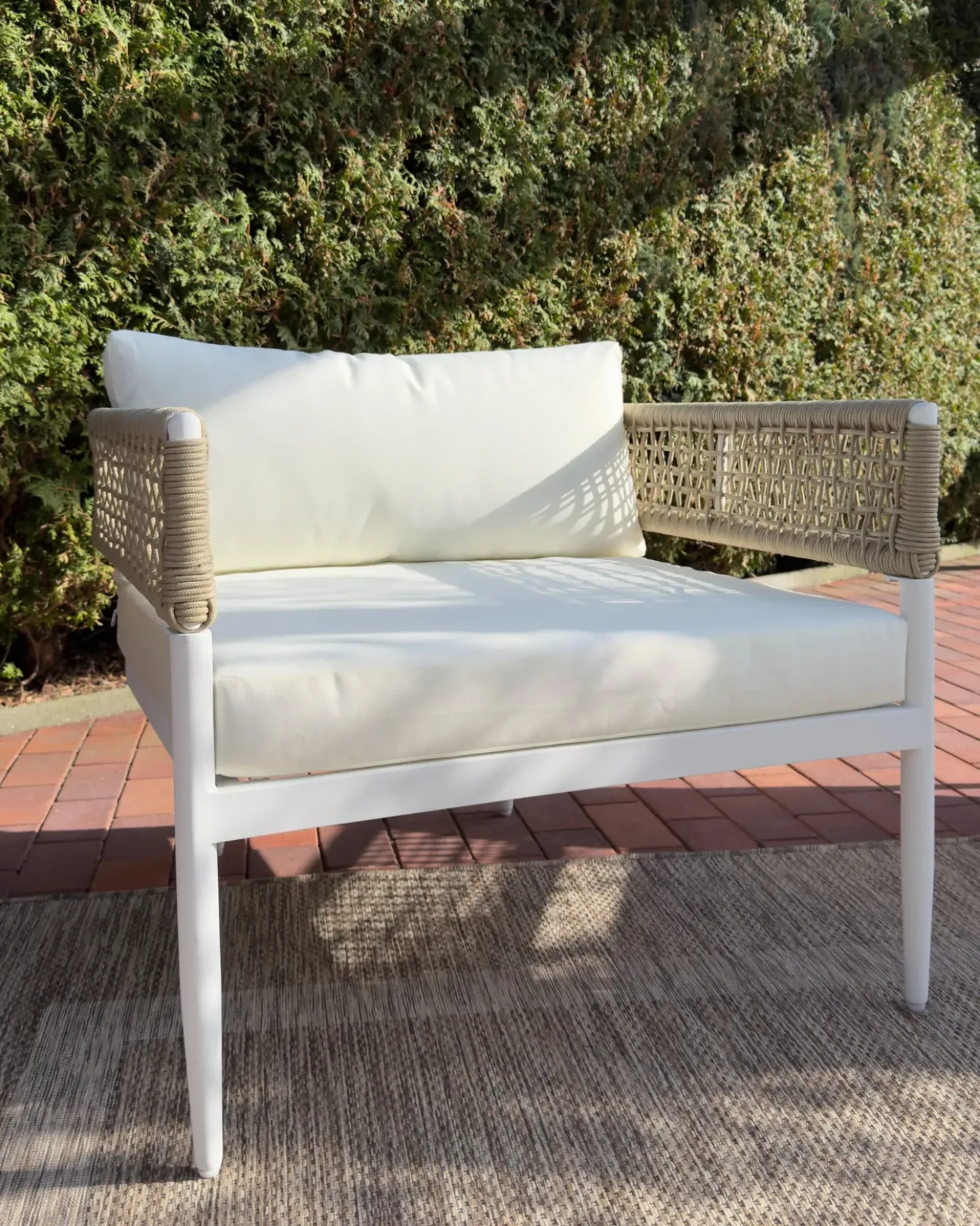 Set da giardino con tavolo 5 posti SERLA Metallo Bianco