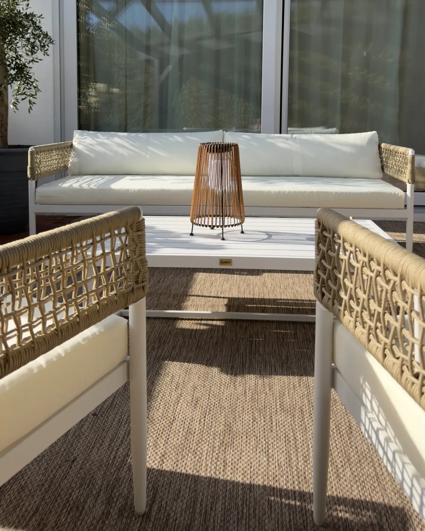 Set da giardino con tavolo 5 posti SERLA Metallo Bianco