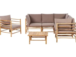 Set da giardino con tavolo 6 posti CERRETO Bambù Tortora