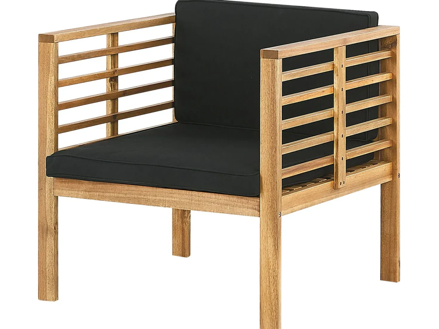 Set da giardino con tavolo 4 posti PACIFIC Legno d'acacia Nero