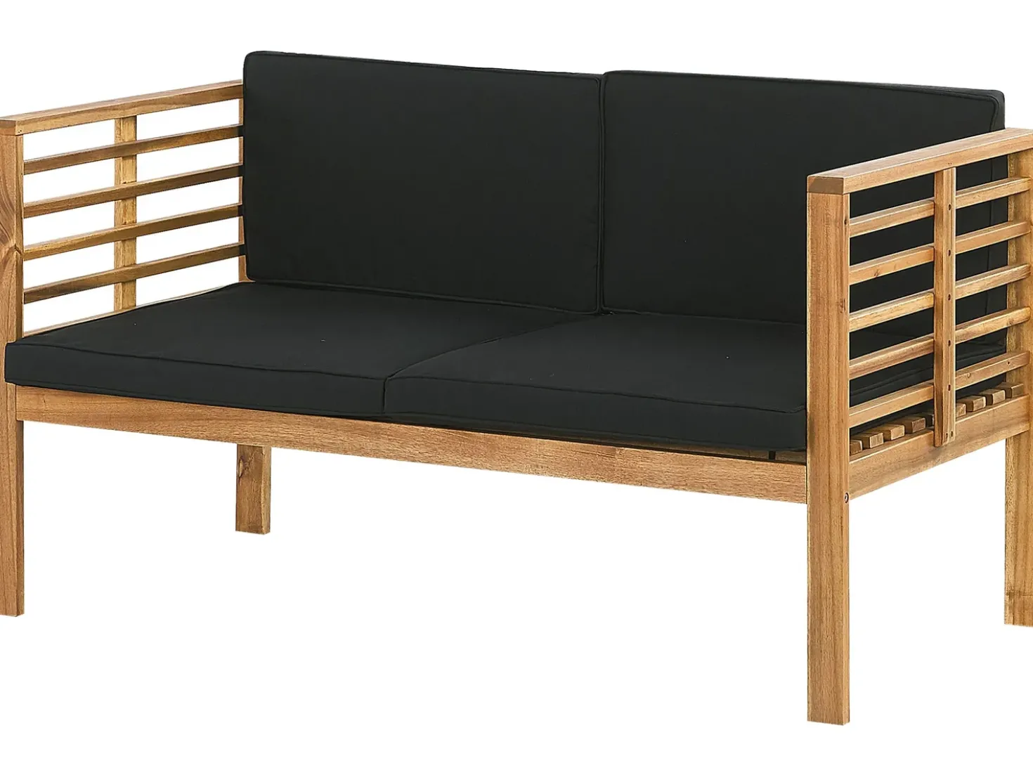 Set da giardino con tavolo 4 posti PACIFIC Legno d'acacia Nero