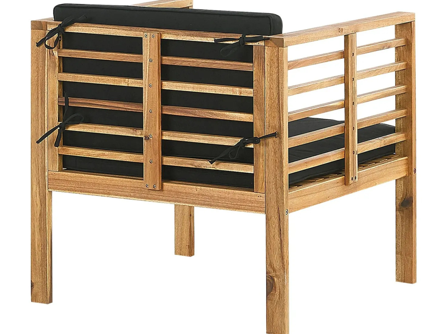 Set da giardino con tavolo 4 posti PACIFIC Legno d'acacia Nero