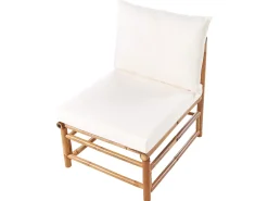 Set da giardino con tavolo 5 posti CERRETO Bambù Bianco sporco