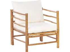 Set da giardino con tavolo 5 posti CERRETO Bambù Bianco sporco
