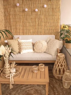 Set da giardino con tavolo 4 posti PALLANO Legno d'acacia Tortora