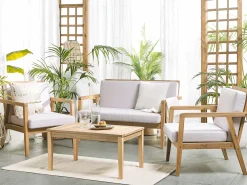 Set da giardino con tavolo 4 posti PALLANO Legno d'acacia Tortora
